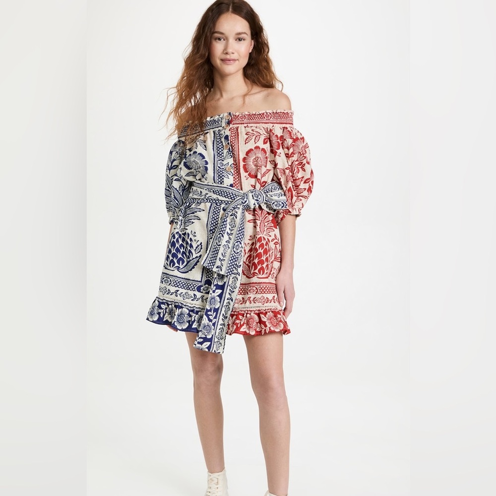 Farm Rio Mixed Pineapple Garden Mini Dress